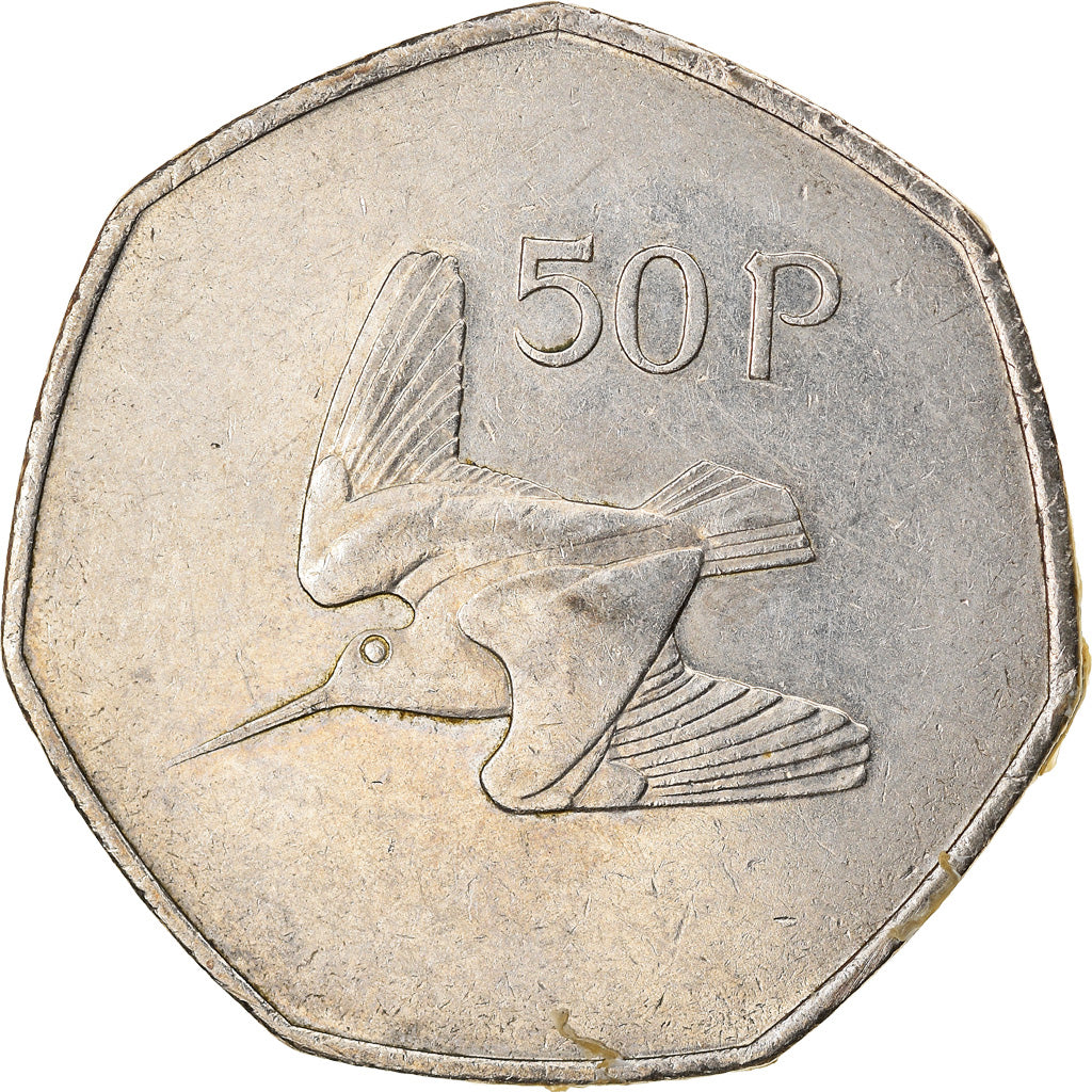 Moneta, REPUBLIKA IRLANDII, 50 Pence, 1997, EF(40-45), Miedź-Nikiel, KM:24