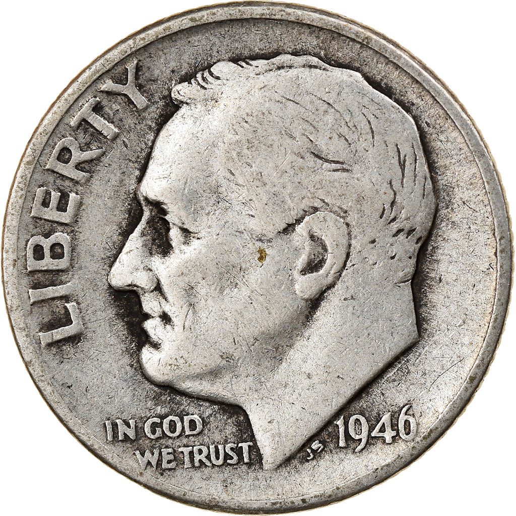 Coin, United States, Roosevelt Dime, Dime, 1946, U.S. Mint, Denver, VF(30-35)