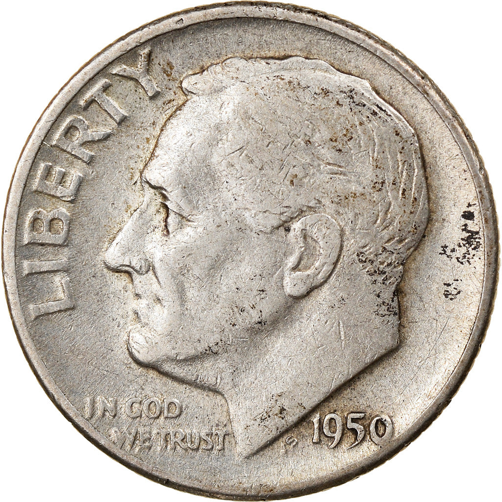 Coin, United States, Roosevelt Dime, Dime, 1950, U.S. Mint, Denver, EF(40-45)