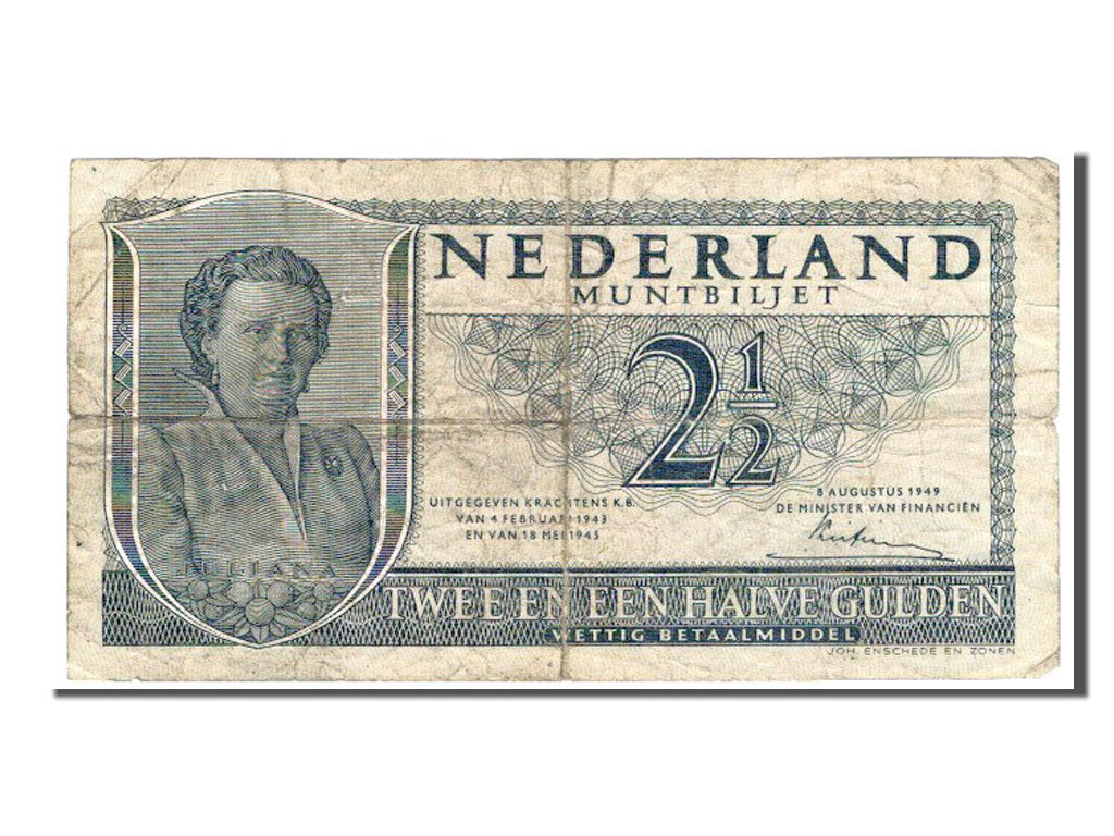 Netherlands, 2 1/2 Gulden, 1949, KM #73, VF(20-25), 4ZX