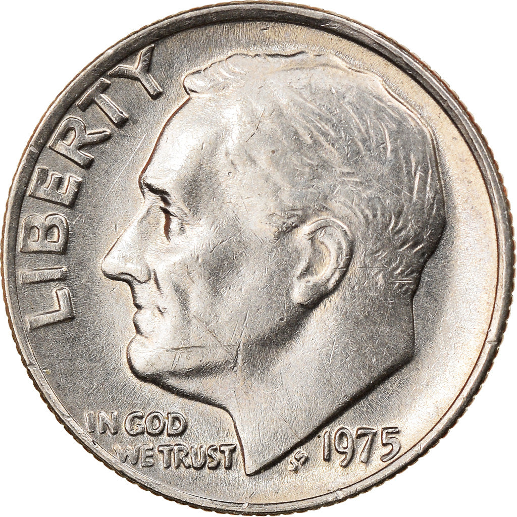 Coin, United States, Roosevelt Dime, Dime, 1975, U.S. Mint, Philadelphia