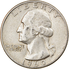 Coin, United States, Washington Quarter, Quarter, 1960, U.S. Mint, Denver