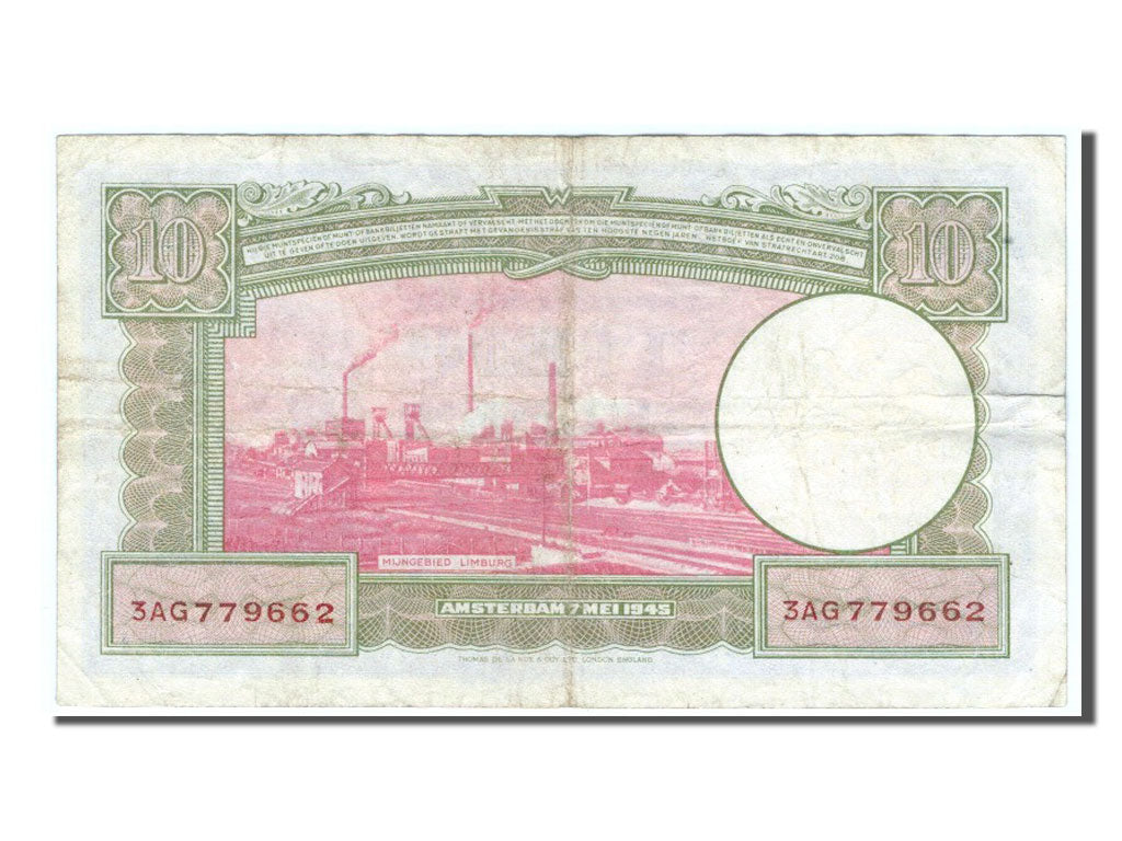 Paesi Bassi, 10 Gulden, 1945, BB