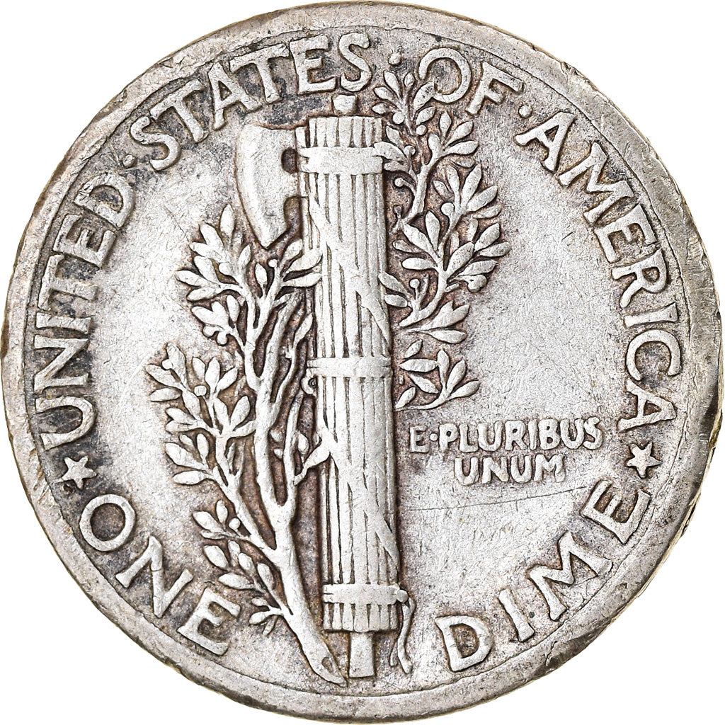 Coin, United States, Mercury Dime, Dime, 1937, U.S. Mint, Philadelphia