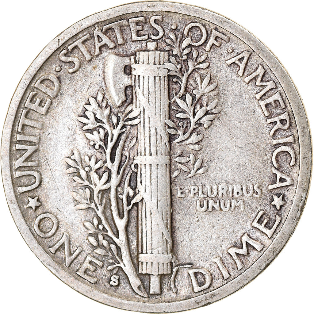 Coin, United States, Mercury Dime, Dime, 1941, U.S. Mint, San Francisco