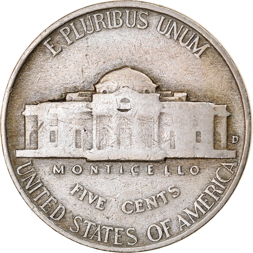 Moneta, Stati Uniti, Jefferson Nickel, 5 Cents, 1940, U.S. Mint, Denver, MB+