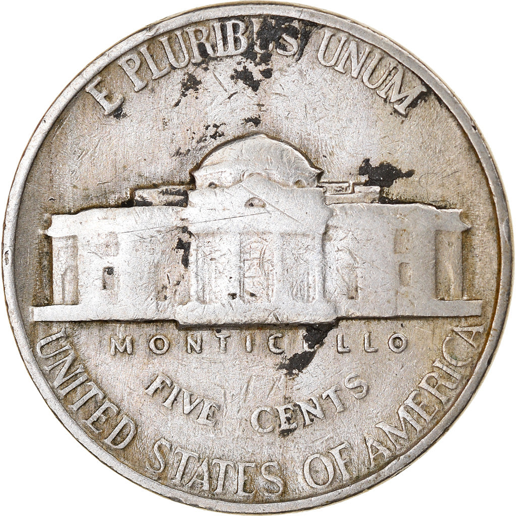 Coin, United States, Jefferson Nickel, 5 Cents, 1941, U.S. Mint, Philadelphia