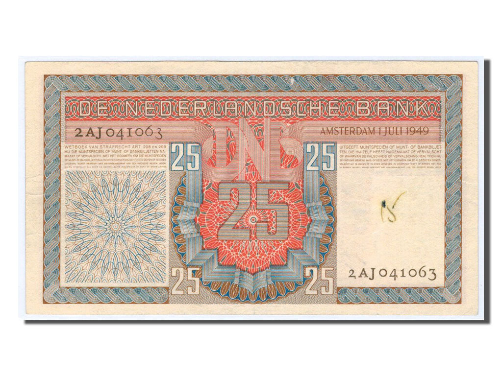 Paesi Bassi, 25 Gulden, 1949, BB+