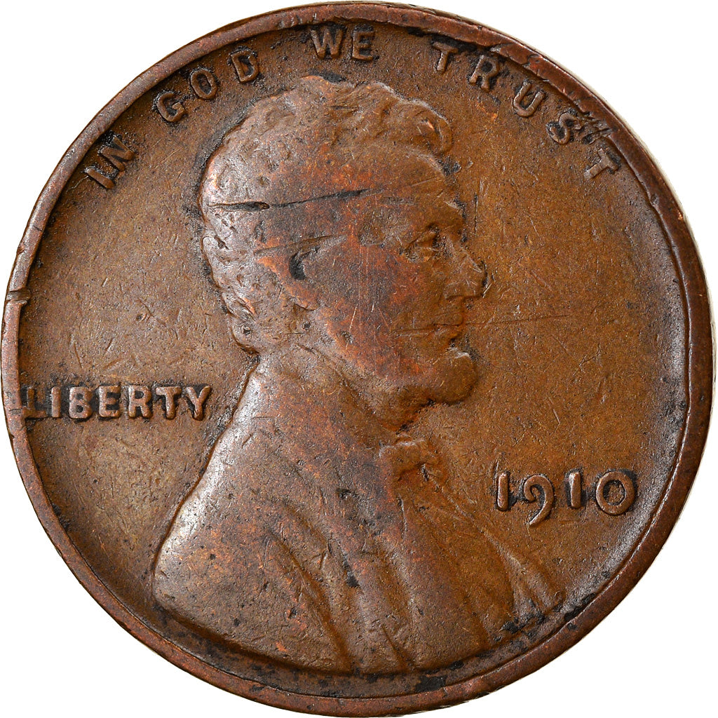 Coin, United States, Lincoln Cent, Cent, 1910, U.S. Mint, Philadelphia