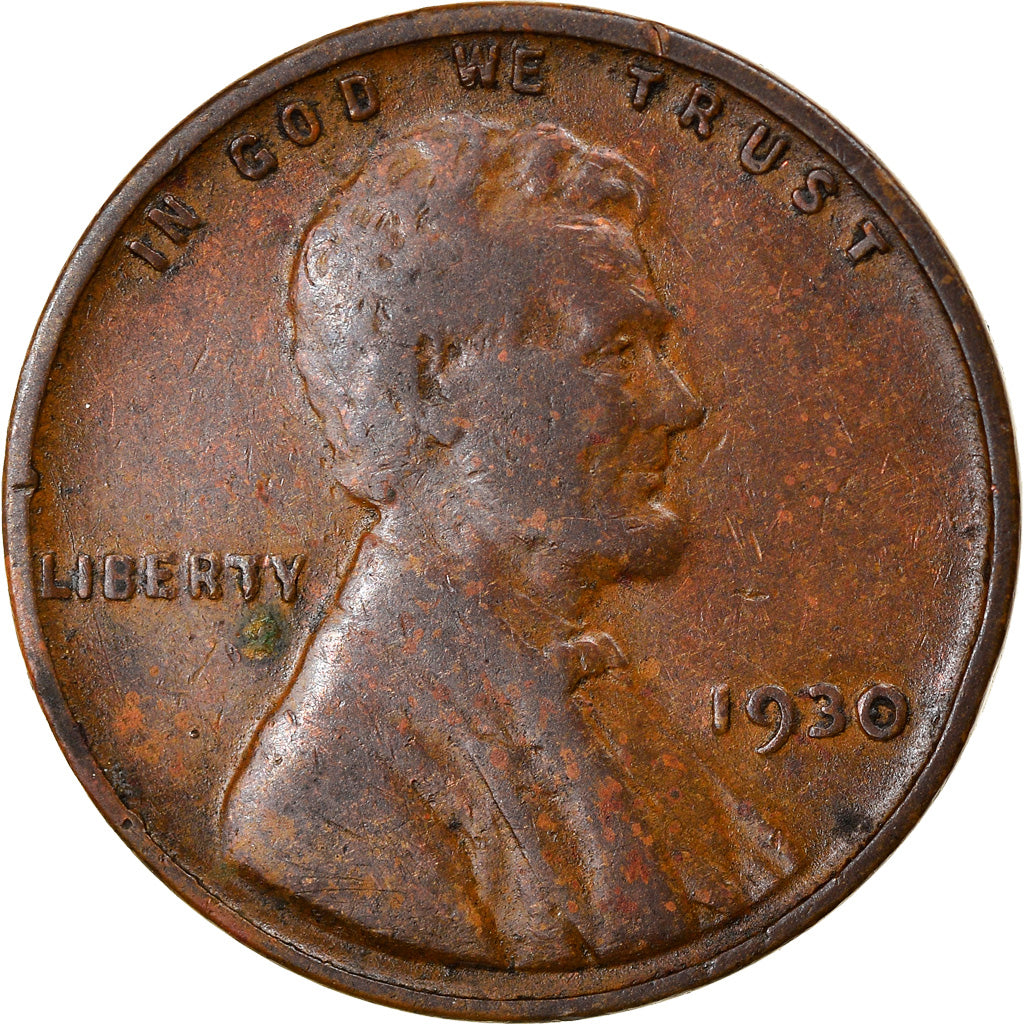 Coin, United States, Lincoln Cent, Cent, 1930, U.S. Mint, Philadelphia