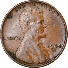 Moeda, Estados Unidos da América, Lincoln Cent, Cent, 1944, U.S. Mint, San