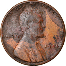 Monnaie, États-Unis, Lincoln Cent, Cent, 1944, U.S. Mint, Philadelphie, TB
