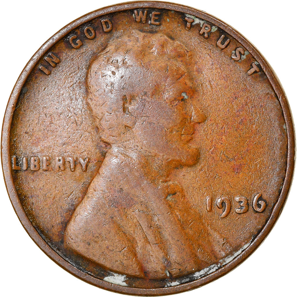 Coin, United States, Lincoln Cent, Cent, 1936, U.S. Mint, Philadelphia