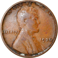 Coin, United States, Lincoln Cent, Cent, 1936, U.S. Mint, Philadelphia
