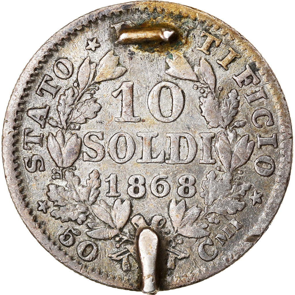Coin, ITALIAN STATES, PAPAL STATES, Pius IX, 10 Soldi, 50 Centesimi, 1868, Roma