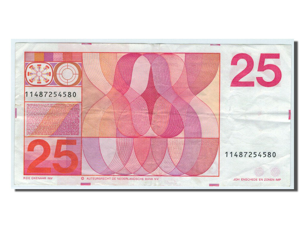 Billete, 25 Gulden, 1971, Países Bajos, MBC