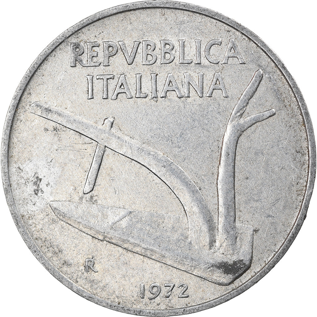 Moneda, Italia, 10 Lire, 1972, Rome, BC+, Aluminio, KM:93