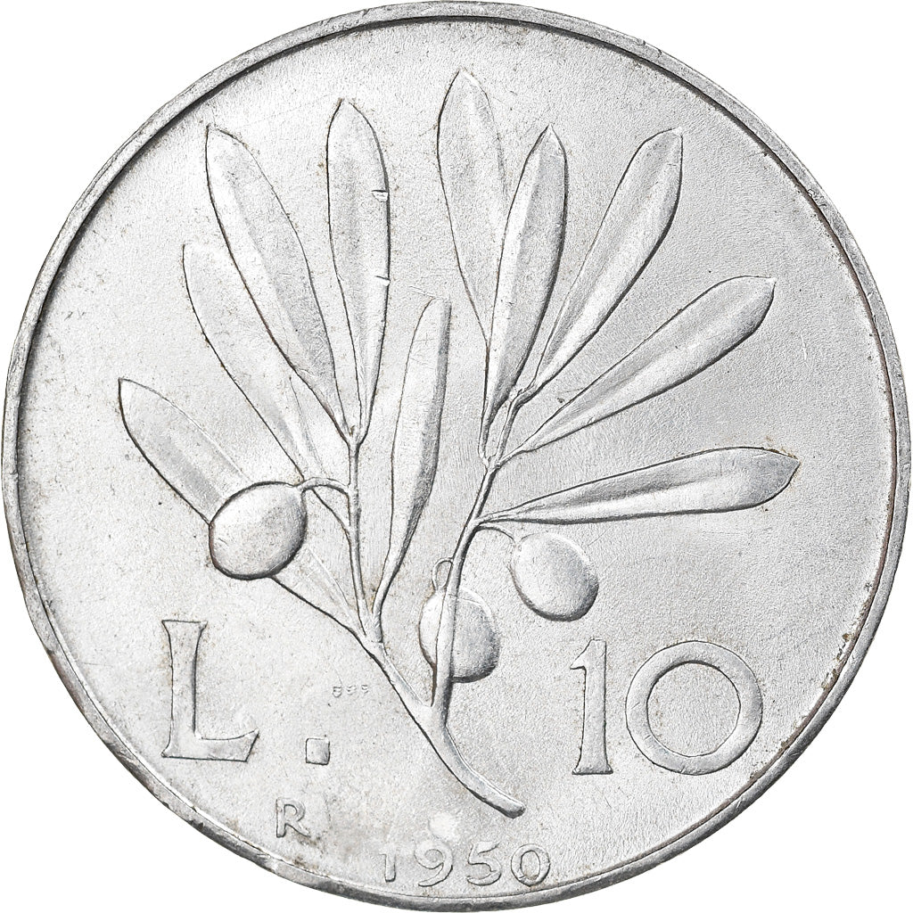 Monnaie, Italie, 10 Lire, 1950, Rome, TTB+, Aluminium, KM:90