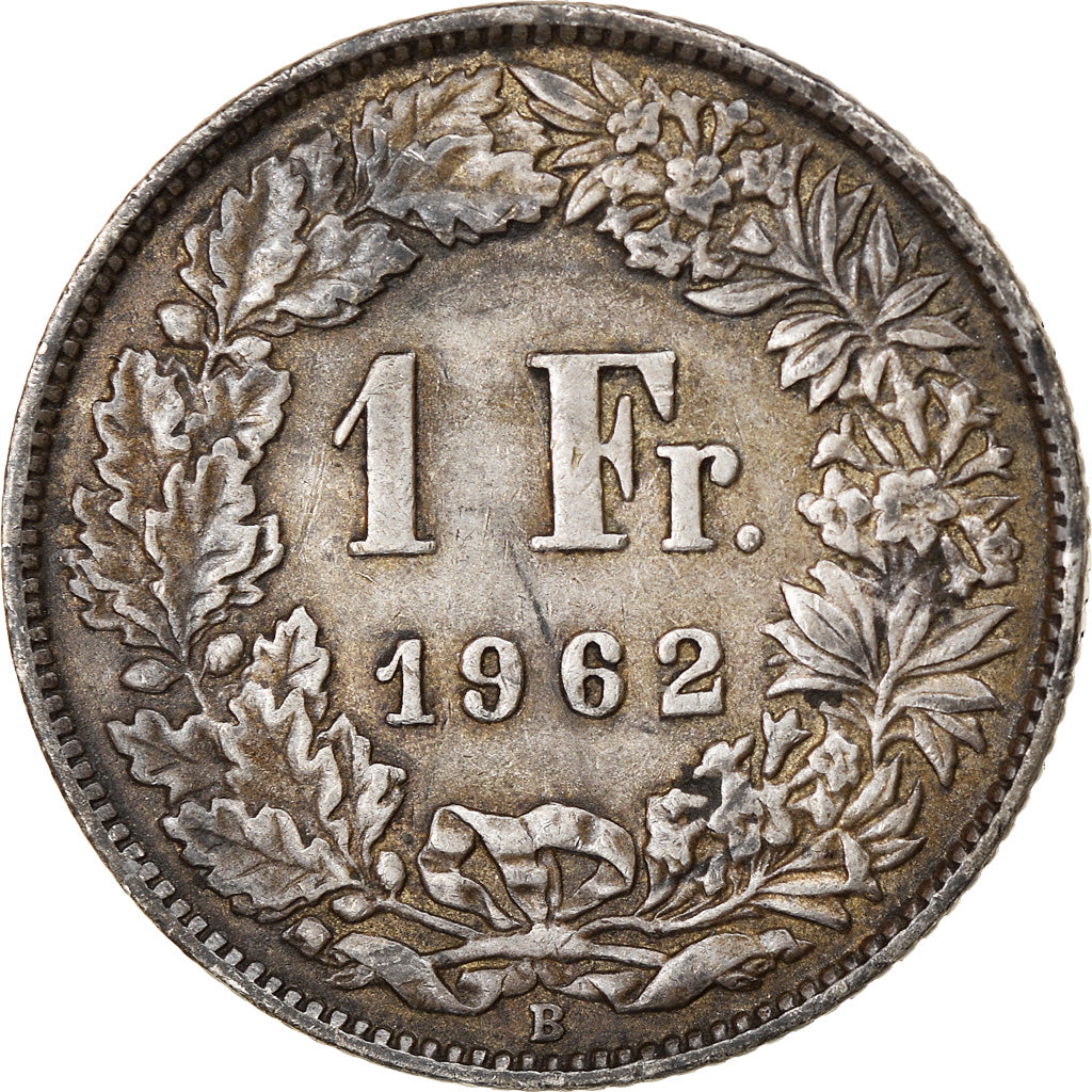 Coin, Switzerland, Franc, 1962, Bern, EF(40-45), Silver, KM:24
