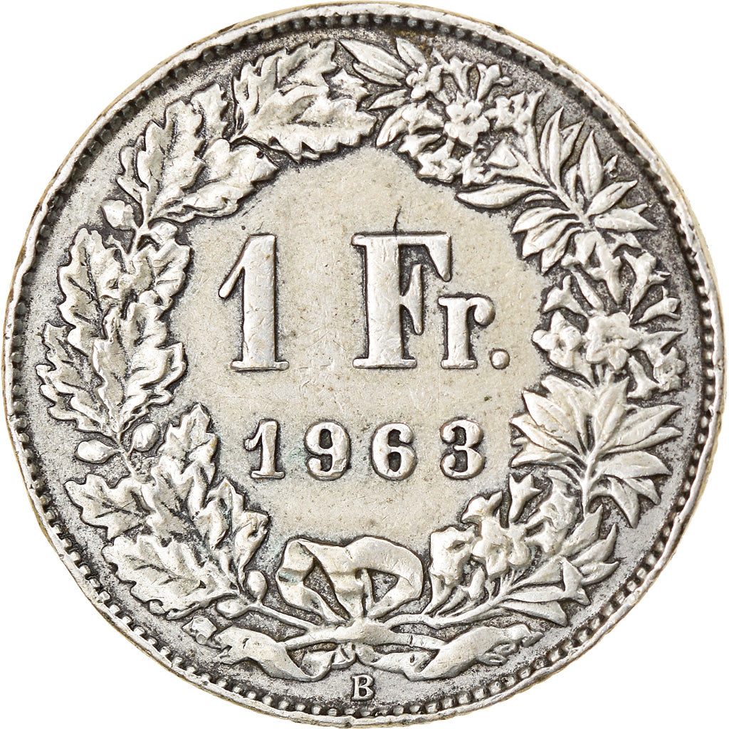Coin, Switzerland, Franc, 1963, Bern, EF(40-45), Silver, KM:24