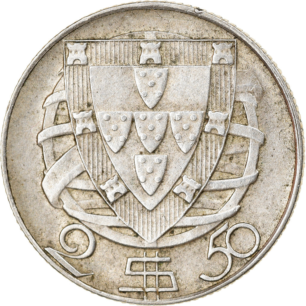 Coin, Portugal, 2-1/2 Escudos, 1944, EF(40-45), Silver, KM:580