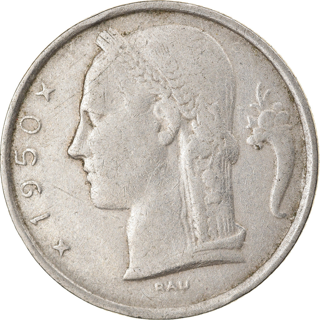 Coin, Belgium, 5 Francs, 5 Frank, 1950, VF(30-35), Copper-nickel, KM:135.1