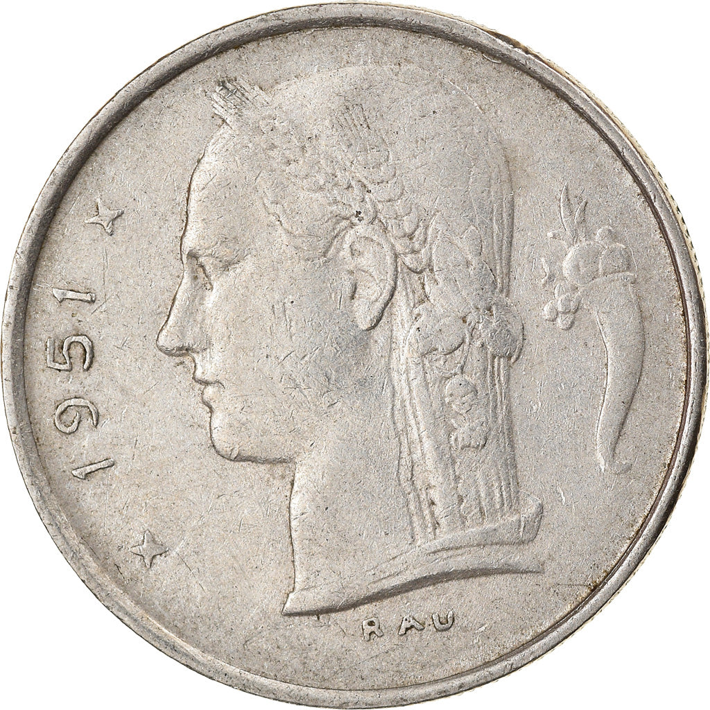 Coin, Belgium, Franc, 1951, VF(30-35), Copper-nickel, KM:143.1