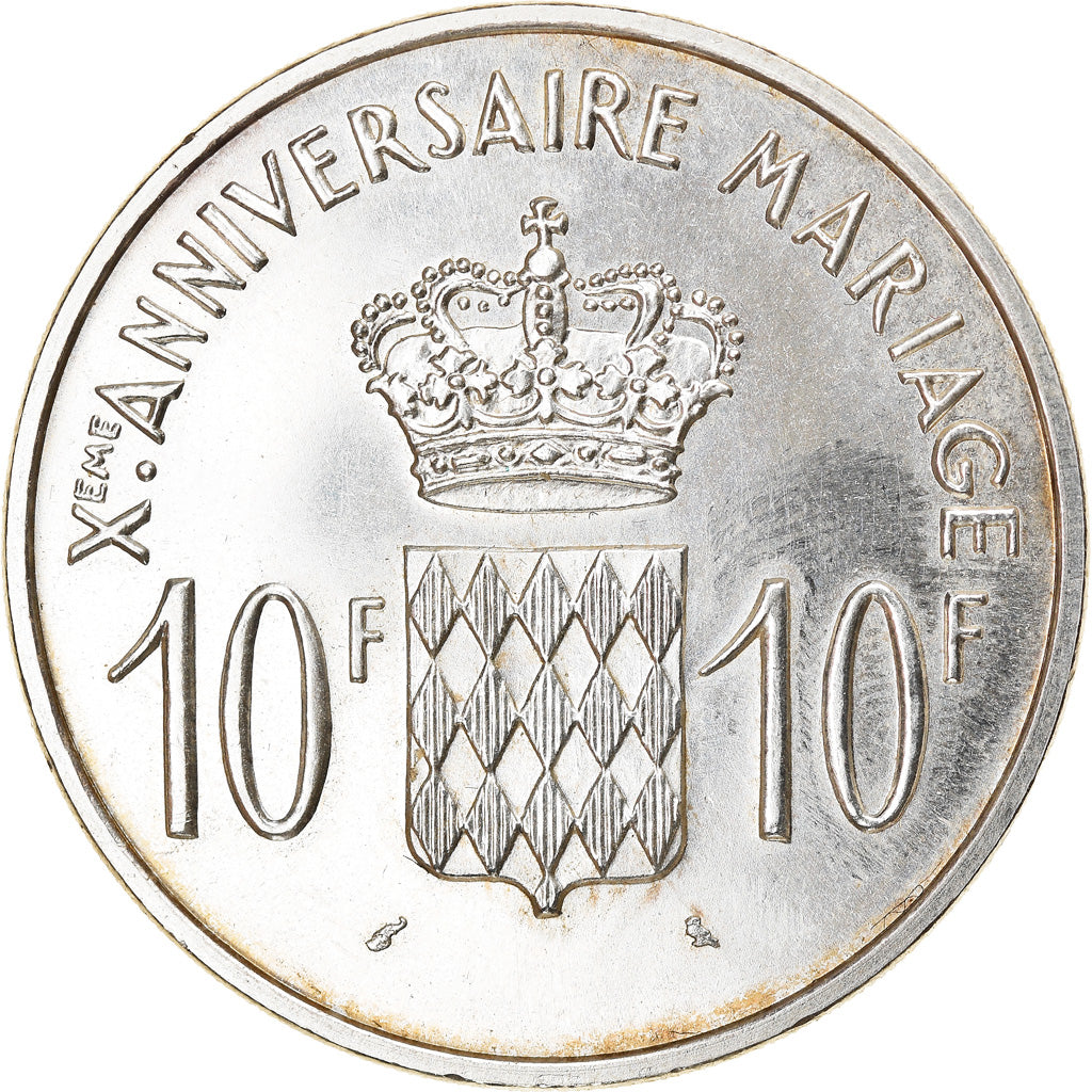Coin, Monaco, 10 Francs, 1966, MS(63), Silver, KM:M1, Gadoury:MC 154