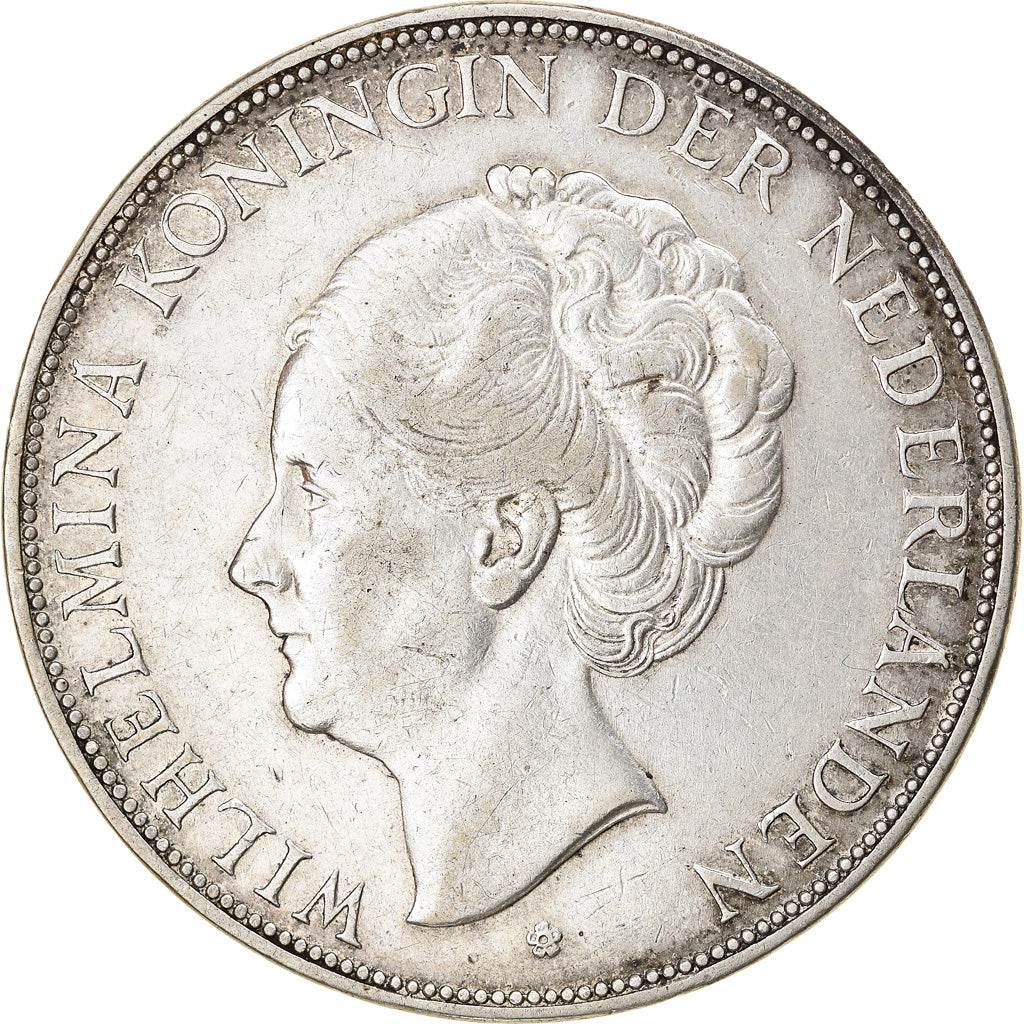 Coin, Netherlands, Wilhelmina I, 2-1/2 Gulden, 1930, EF(40-45), Silver, KM:165