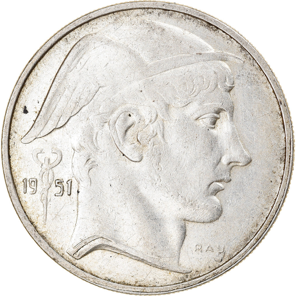 Coin, Belgium, 20 Francs, 20 Frank, 1951, EF(40-45), Silver, KM:141.1