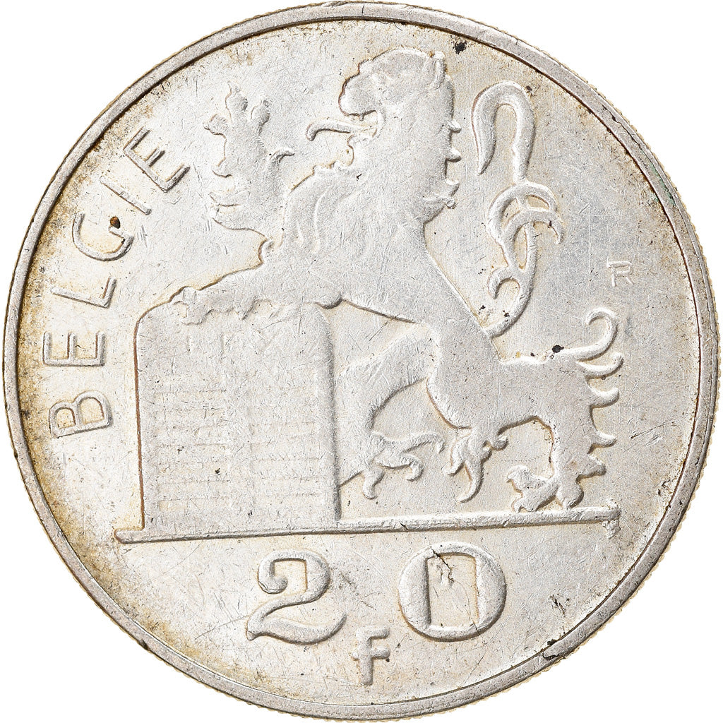 Coin, Belgium, 20 Francs, 20 Frank, 1951, EF(40-45), Silver, KM:141.1