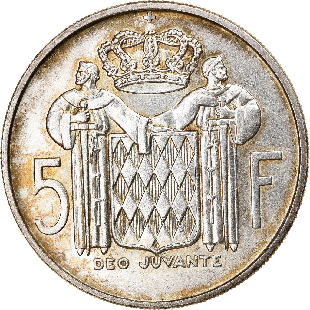 Coin, Monaco, Rainier III, 5 Francs, 1966, AU(50-53), Silver, KM:141