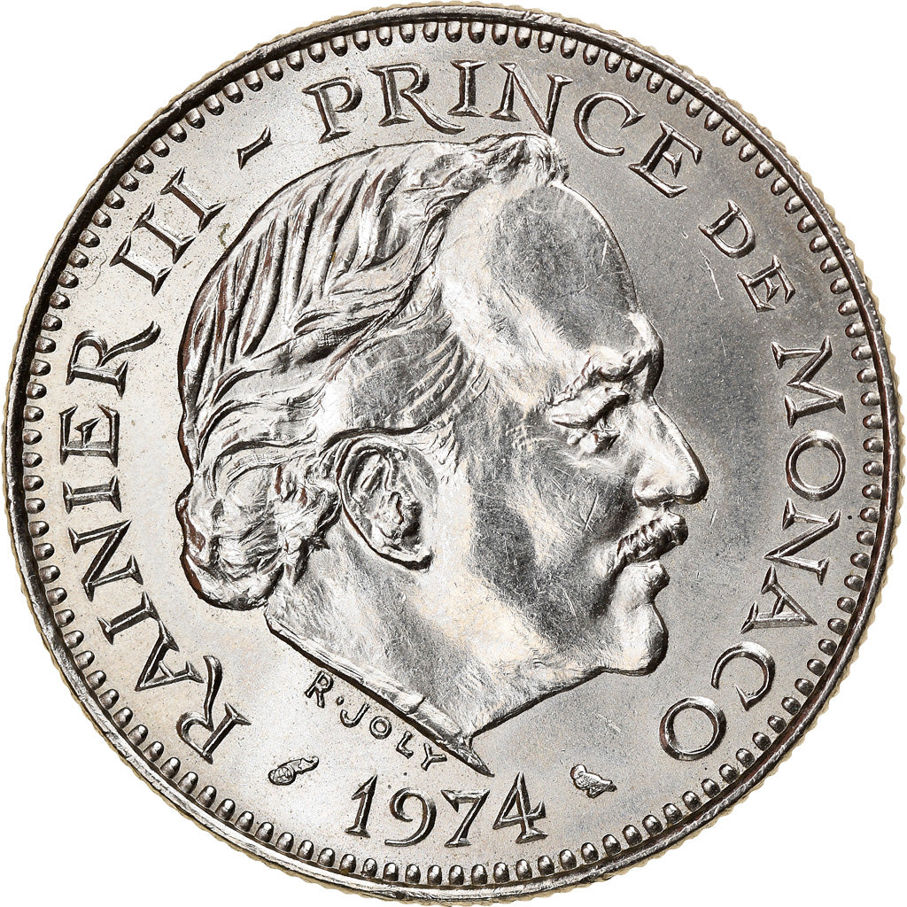 Moneta, Monaco, Rainier III, 5 Francs, 1974, SPL-, Rame-nichel, KM:150