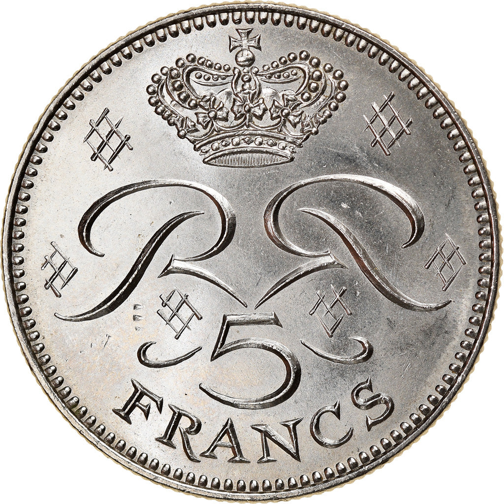 Moneta, Monaco, Rainier III, 5 Francs, 1974, SPL-, Rame-nichel, KM:150