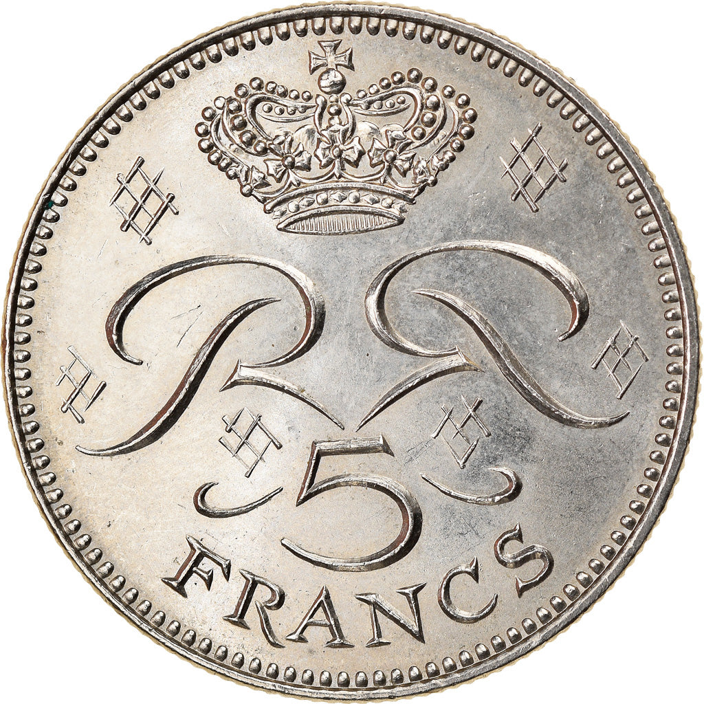 Münze, Monaco, Rainier III, 5 Francs, 1974, SS+, Copper-nickel, KM:150