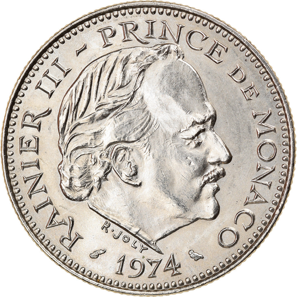 Coin, Monaco, Rainier III, 5 Francs, 1974, EF(40-45), Copper-nickel, KM:150