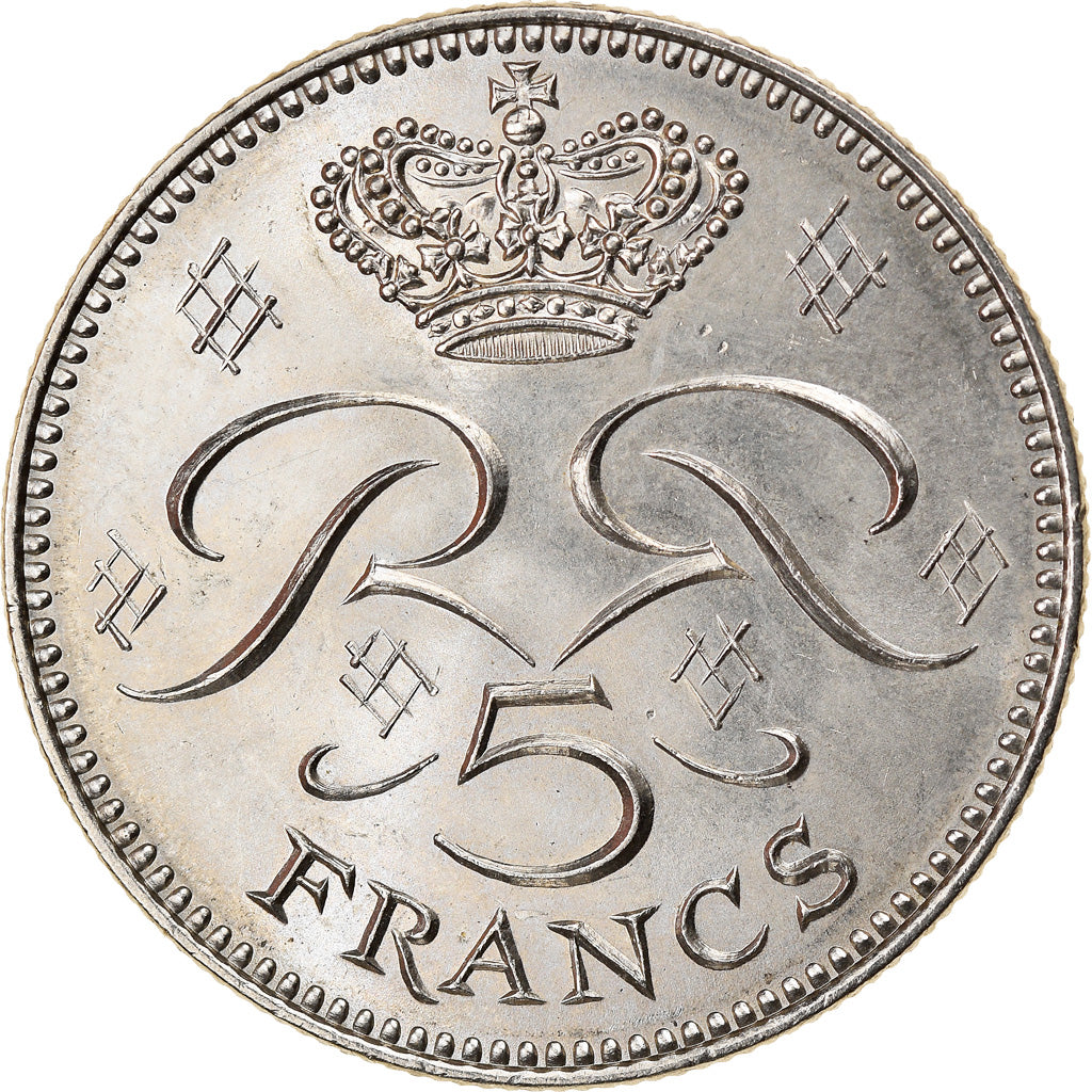 Coin, Monaco, Rainier III, 5 Francs, 1974, AU(55-58), Copper-nickel, KM:150