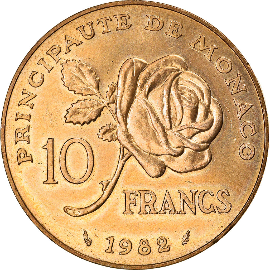 Monnaie, Monaco, Rainier III, 10 Francs, 1982, SUP, Copper-Nickel-Aluminum