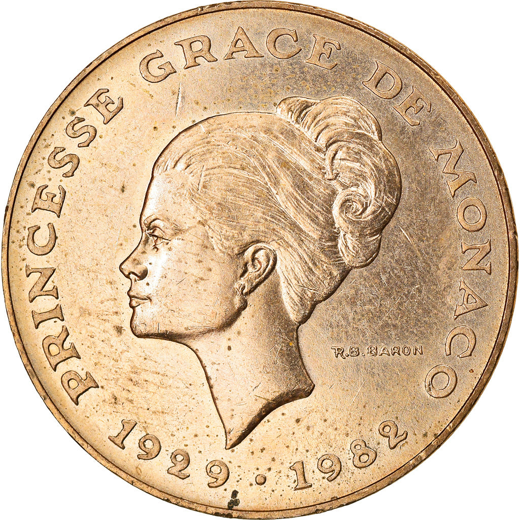 Coin, Monaco, Rainier III, 10 Francs, 1982, EF(40-45), Copper-Nickel-Aluminum