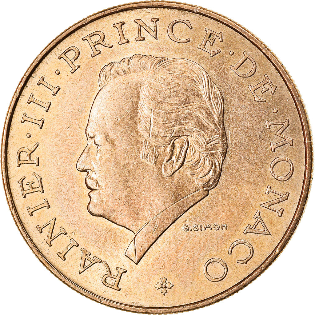 Münze, Monaco, Rainier III, 10 Francs, 1976, SS+, Copper-Nickel-Aluminum