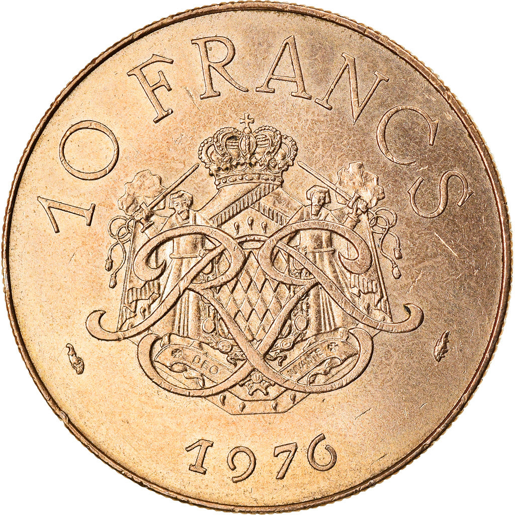 Münze, Monaco, Rainier III, 10 Francs, 1976, SS+, Copper-Nickel-Aluminum