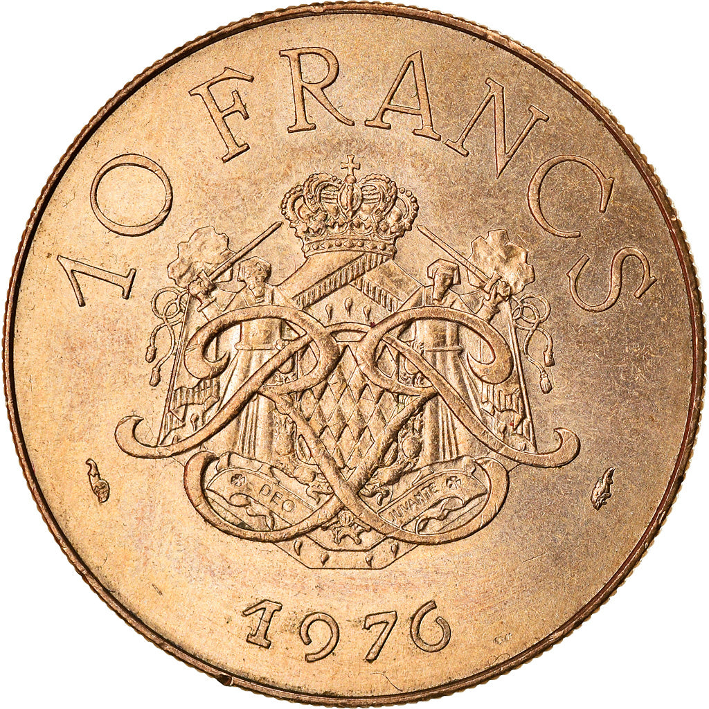 Moneta, Monaco, Rainier III, 10 Francs, 1976, BB, Rame-nichel-alluminio, KM:154