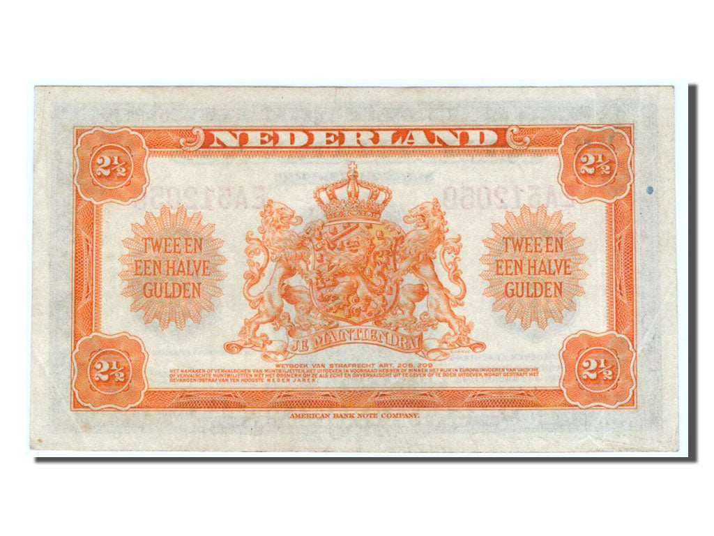 Netherlands, 2 1/2 Gulden, 1943, KM #65a, UNC(63), EA