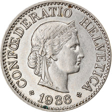 Coin, Switzerland, 10 Rappen, 1936, Bern, EF(40-45), Nickel, KM:27b