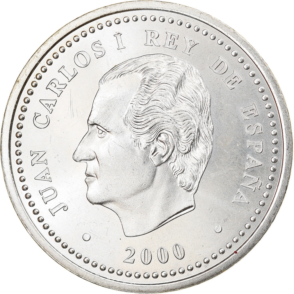 Coin, Spain, 2000 Pesetas, 2000, Juan Carlos I Charles V, MS(63), Silver