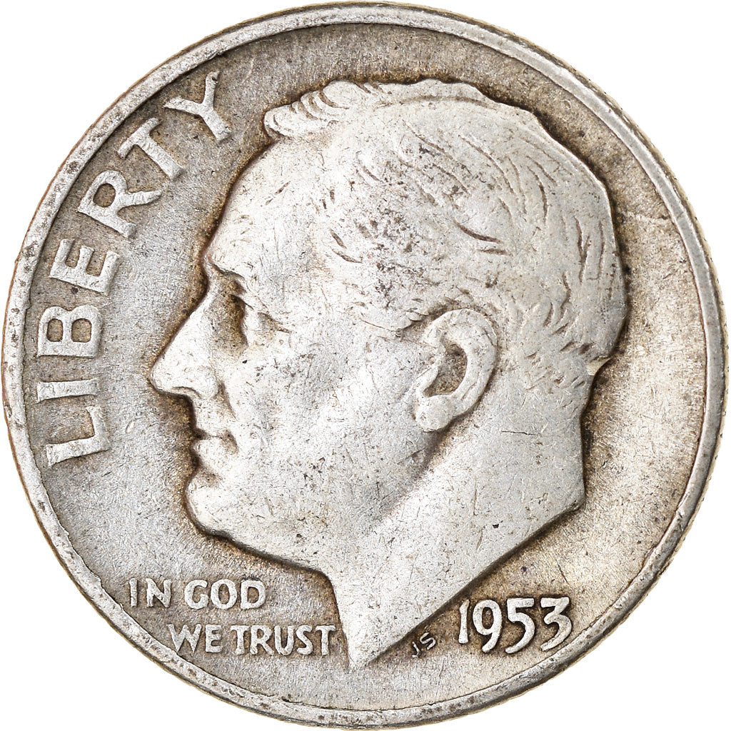 Coin, United States, Roosevelt Dime, Dime, 1953, U.S. Mint, Denver, EF(40-45)
