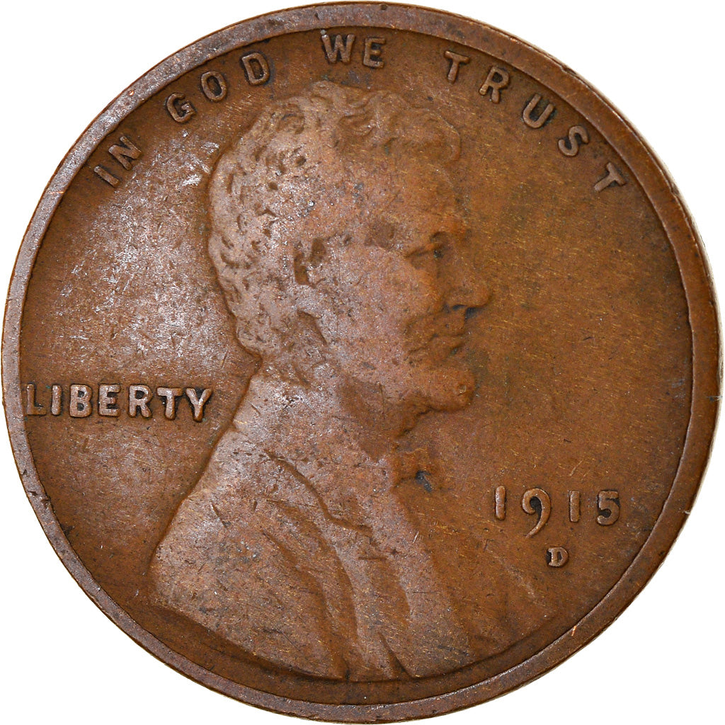Coin, United States, Lincoln Cent, Cent, 1915, U.S. Mint, Denver, EF(40-45)