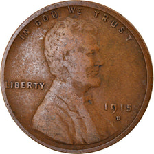 Coin, United States, Lincoln Cent, Cent, 1915, U.S. Mint, Denver, EF(40-45)