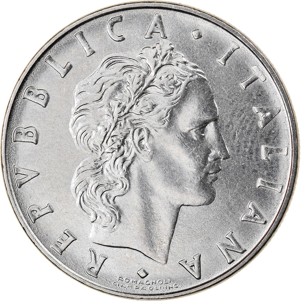 Münze, Italien, 50 Lire, 1971, Rome, SS+, Stainless Steel, KM:95.1