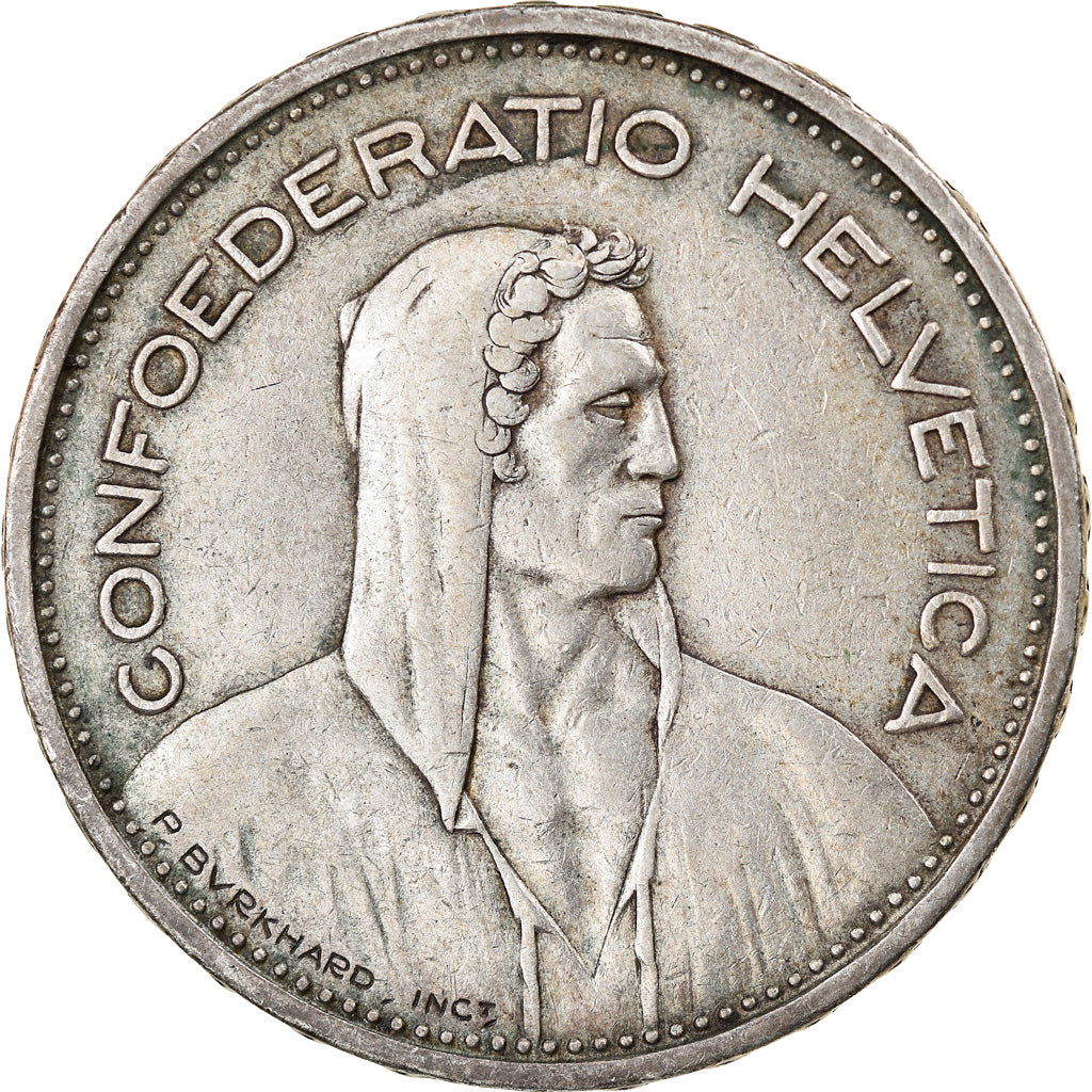 Coin, Switzerland, 5 Francs, 1933, Bern, EF(40-45), Silver, KM:40